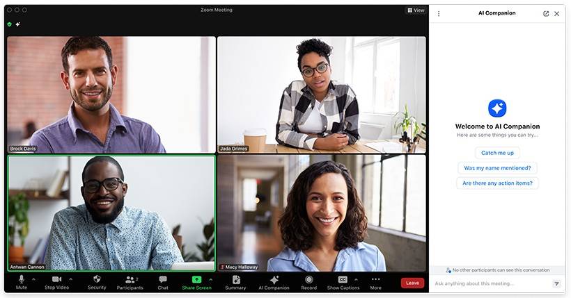 AI Driven enhancements for Zoom Rooms