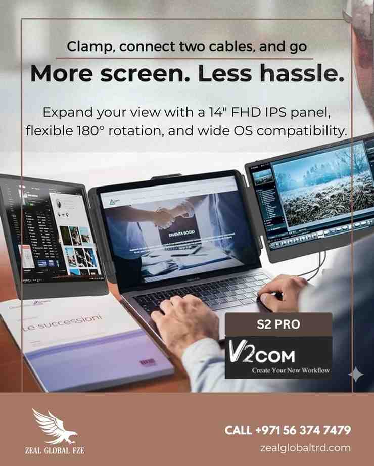 V2COM - Triple Laptop Screen Extender - Buy in UAE