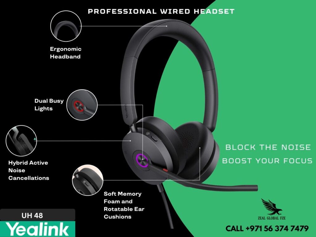 Yealink UH48 wired ANC headset for loud environment