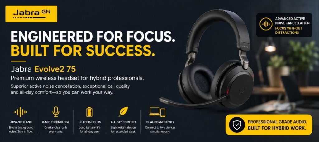 Jabra-Evolve2 75 premium headset zeal Global uae