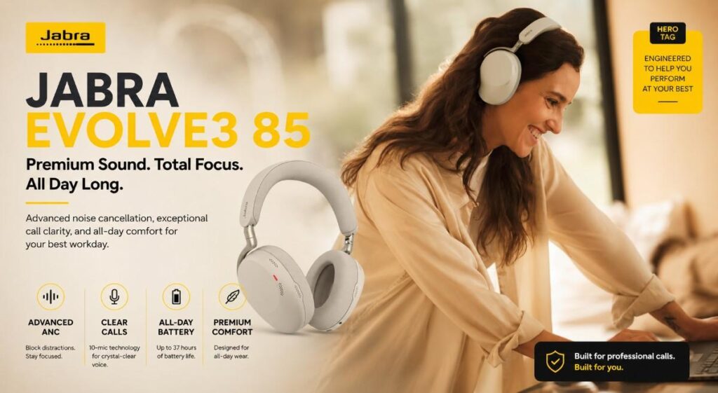 Jabra evolve3 85 advanced ANC wireless headset