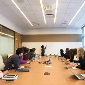 Boardroom layout meeting