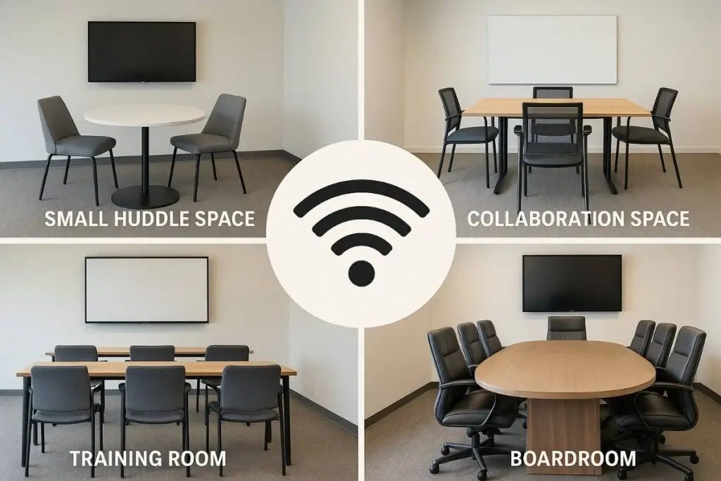 Meeting room types and wireless presentation systems