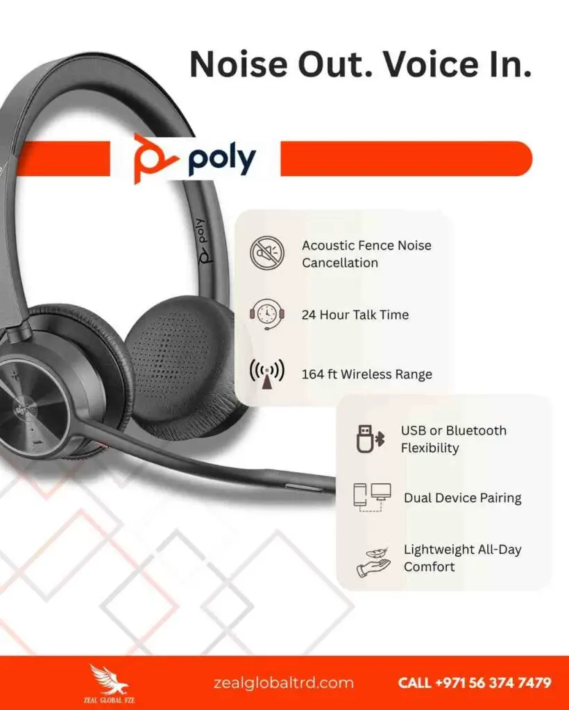 Poly Voyager 4320 Wireless Headset - Features