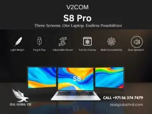 V2Com S8 Pro Triple Laptop Screen extender from Zeal Global UAE