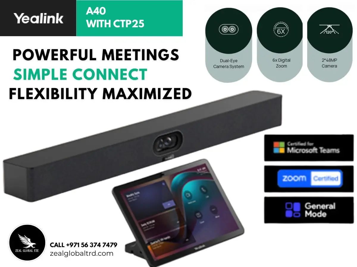 Yealink Meeting Bar A40 for Powerful Meetings from Zeal Global UAE