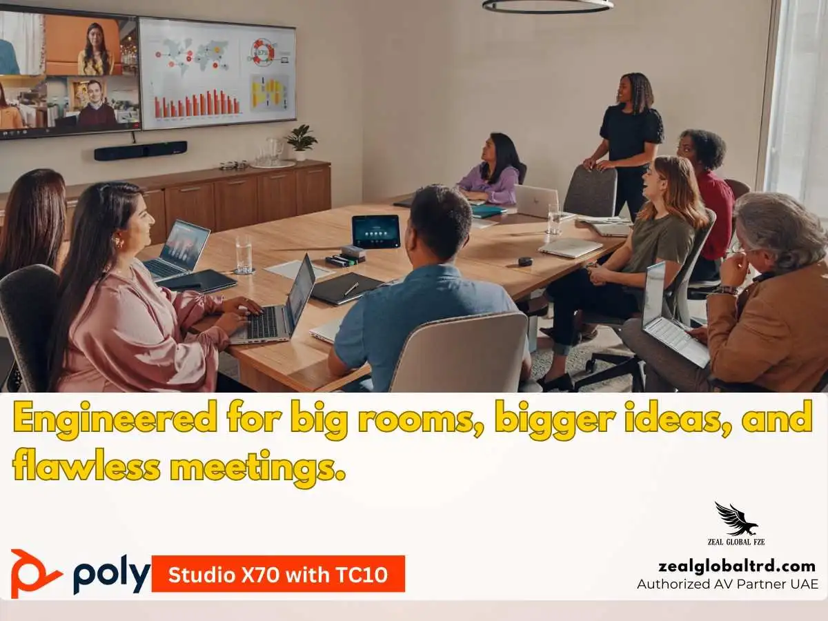 Poly Studio X70 with TC10 Video Bar for Large Rooms