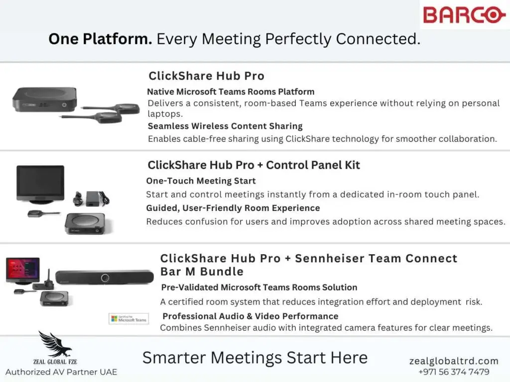Barco ClickShare Hub Pro bundles for hybrid meetings