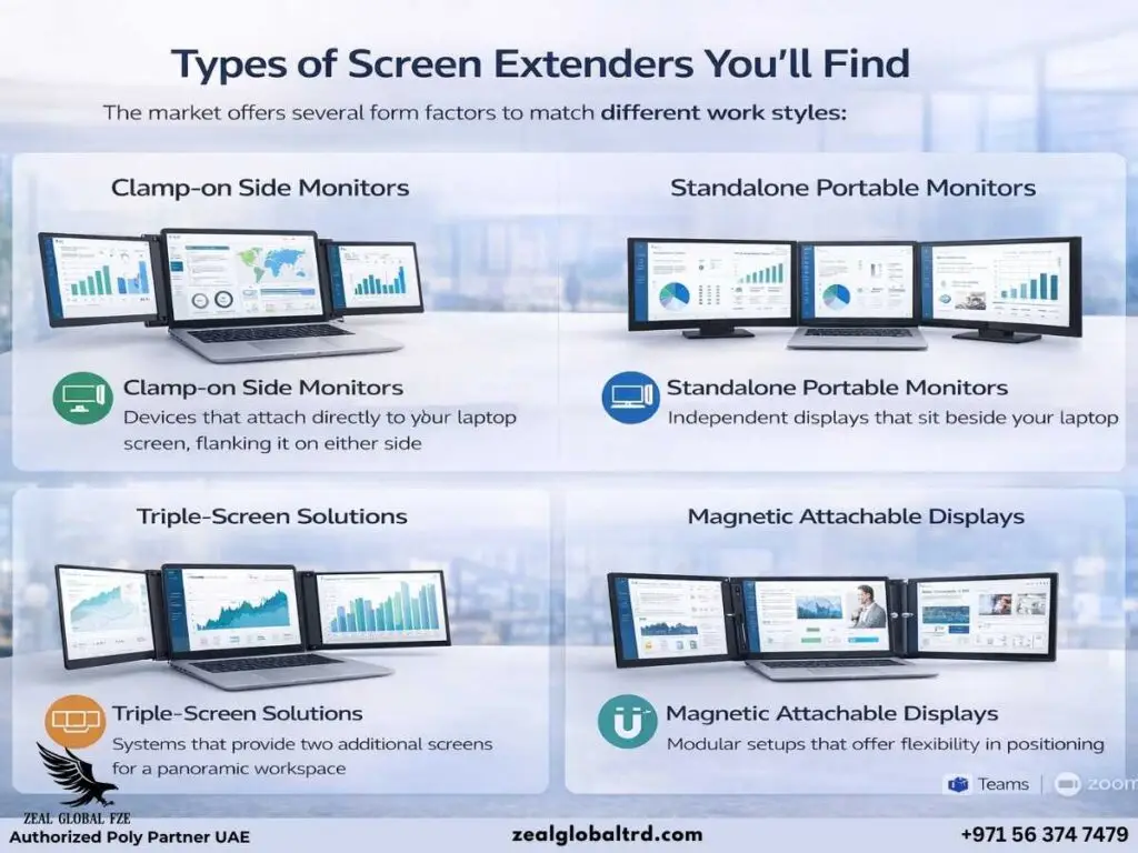 Types of screen extenders