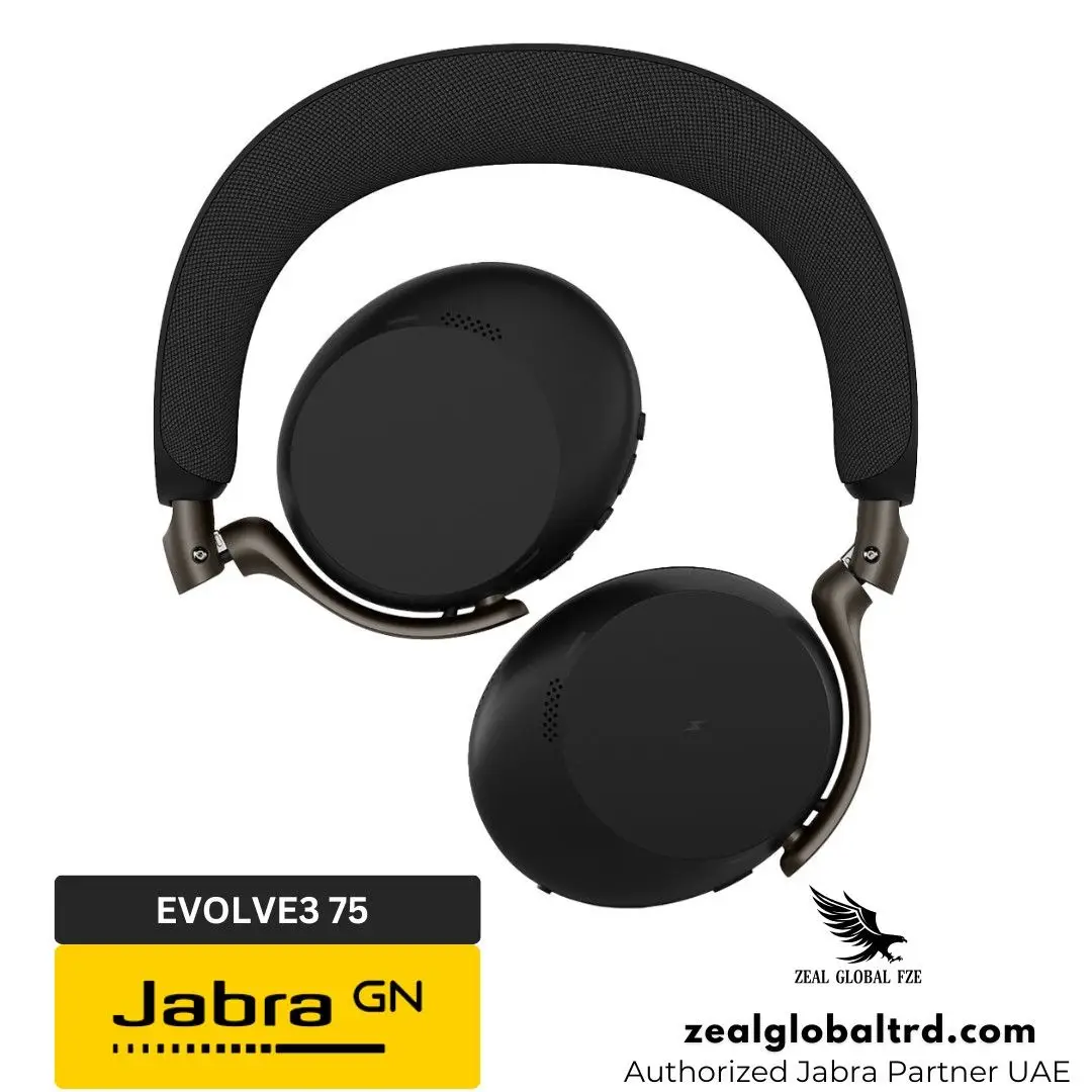 Jabra Evolve3 75 boomless wireless headset for remote work